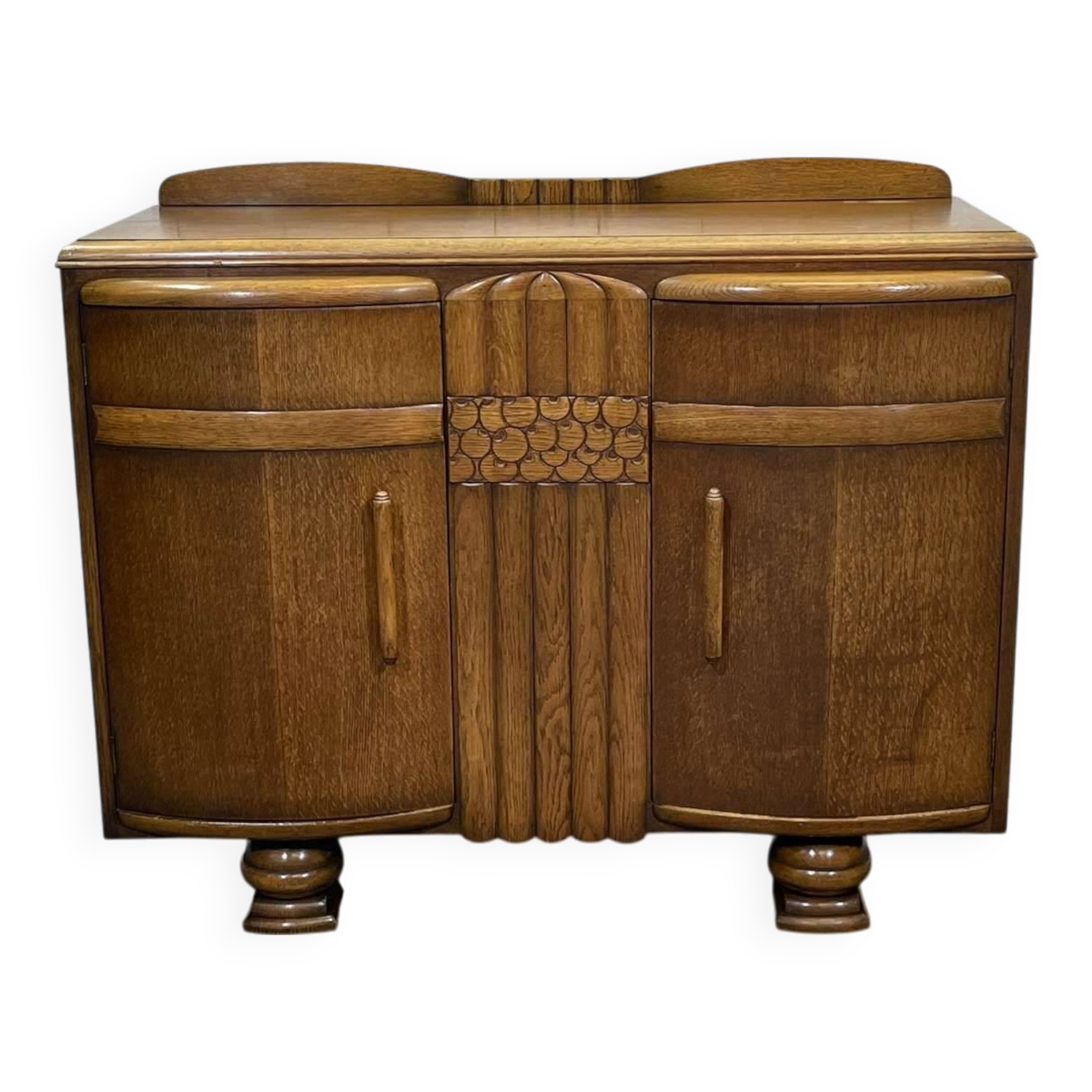 1950s English Art Deco oak sideboard