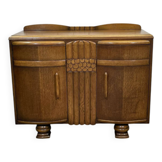 1950s English Art Deco oak sideboard
