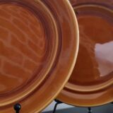 St Amand caramel glazed ceramic dessert plates