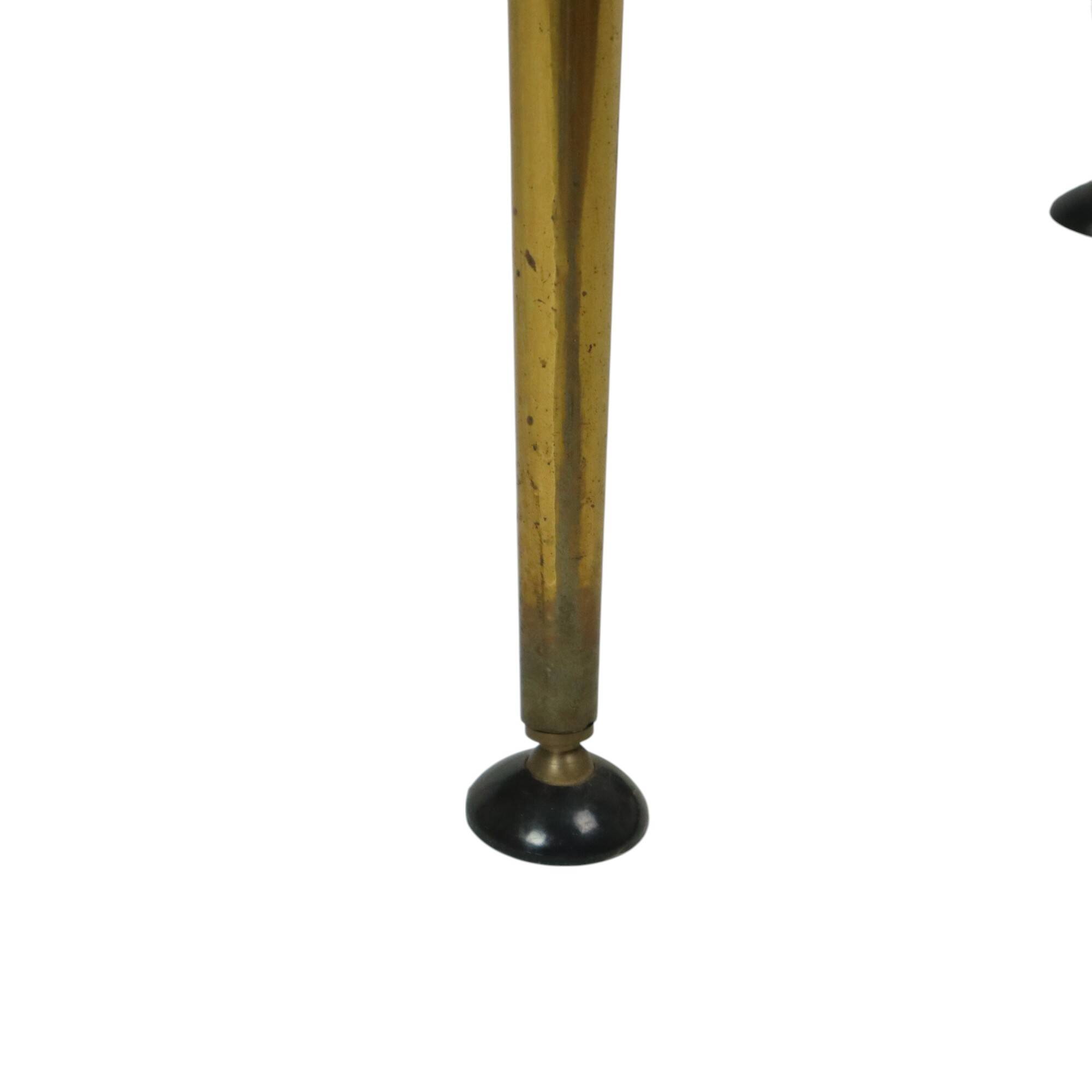 Fifties Rockabilly Coffee Table Glass Conical Golden Legs 90cm