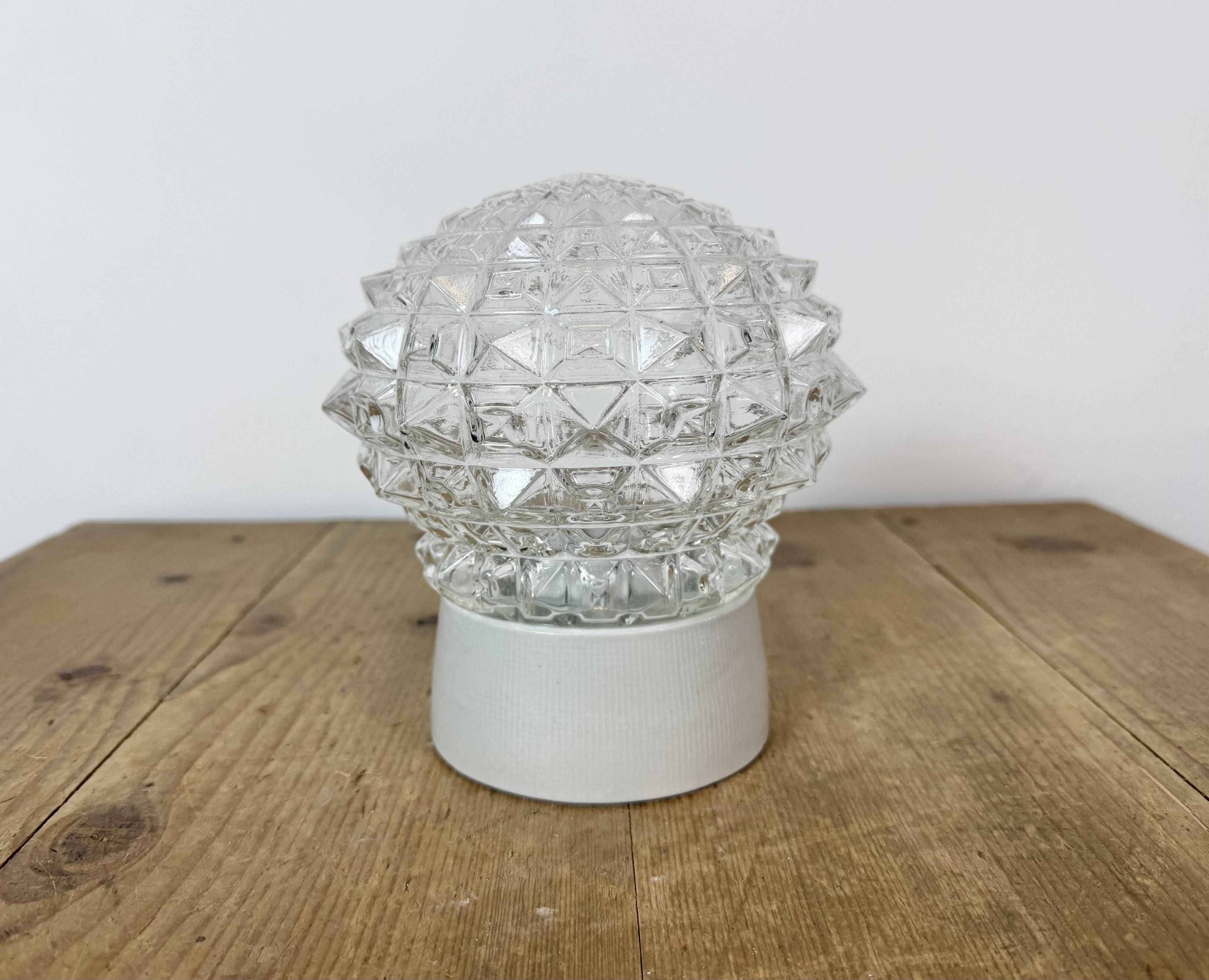 Vintage White Porcelain Ceiling Light, 1970s