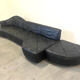 Canapé modulaire en cuir de mouton italien, design des années 1980