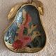 Vintage gold brass and cloisonné enamel pear trinket dish - 60s/70s