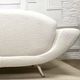 Vintage sofa bench 2 places in curly wool