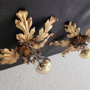 Gilded hand-forged Florentine wall lamp Hans Kögl style, Italy