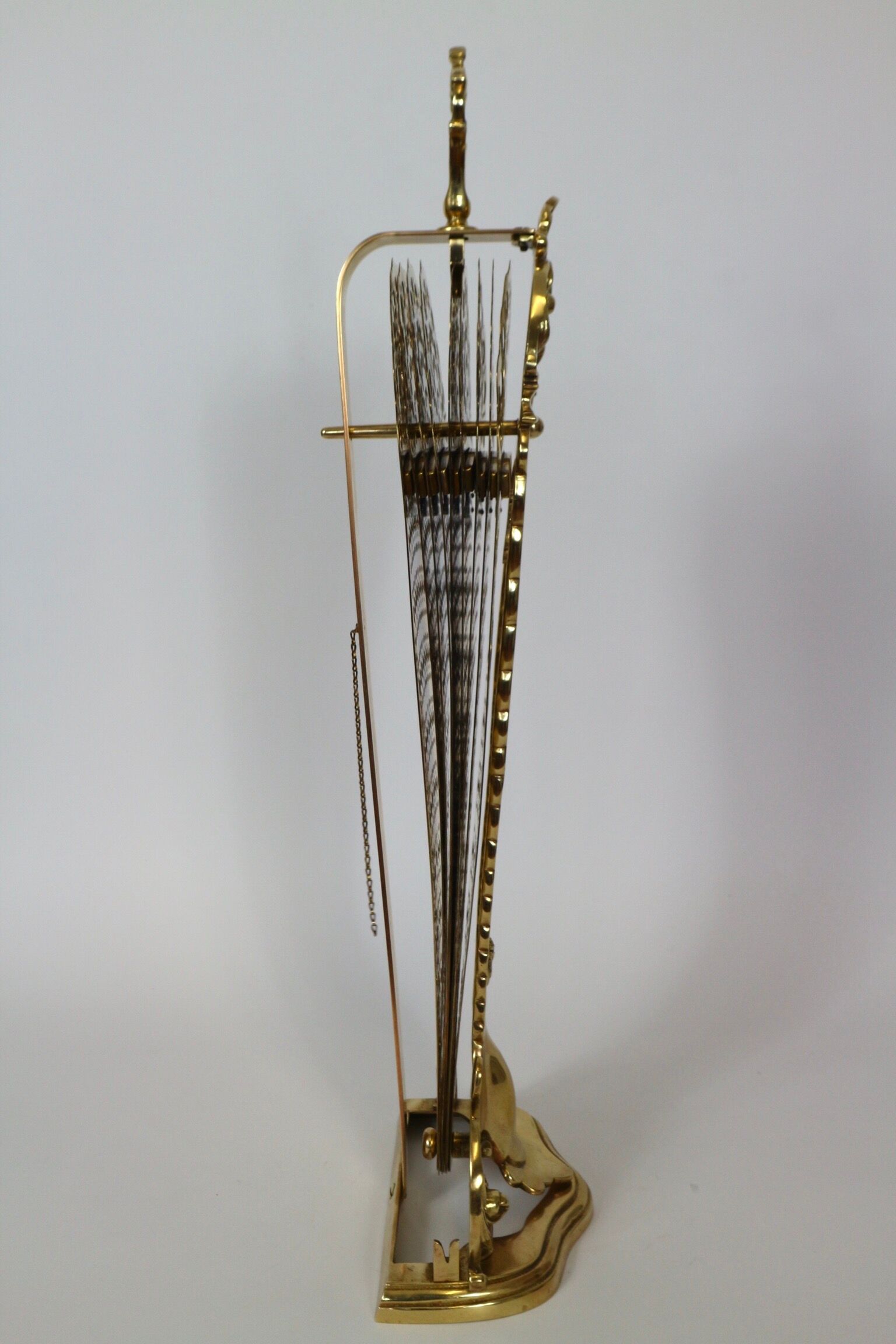 Fireplace peacock tail effect vintage, brass