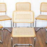 6 Cesca B32 Breuer Chairs Made in Italy - Canework of the seats redone
