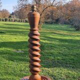 Large turned wooden lamp base