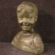 Sculpture in bronze painted terracotta bust of a child