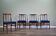 Stylish Set Of 4 Vintage Midcentury A. Younger Afromosia And Velvet Chairs.