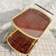 Vintage bar trolley in matte gold metal and melamine 1960