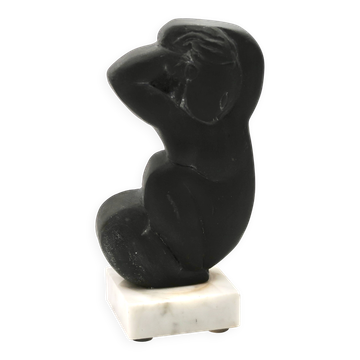 Sculpture after Amedeo Modigliani, nude woman signed A Crespelle