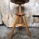 Vintage Light Wood Tripod Screw Painter's Stool #A632