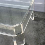 Coffee Table Design Marc Micoud Plexiglas/Lucite and Glass - 1980