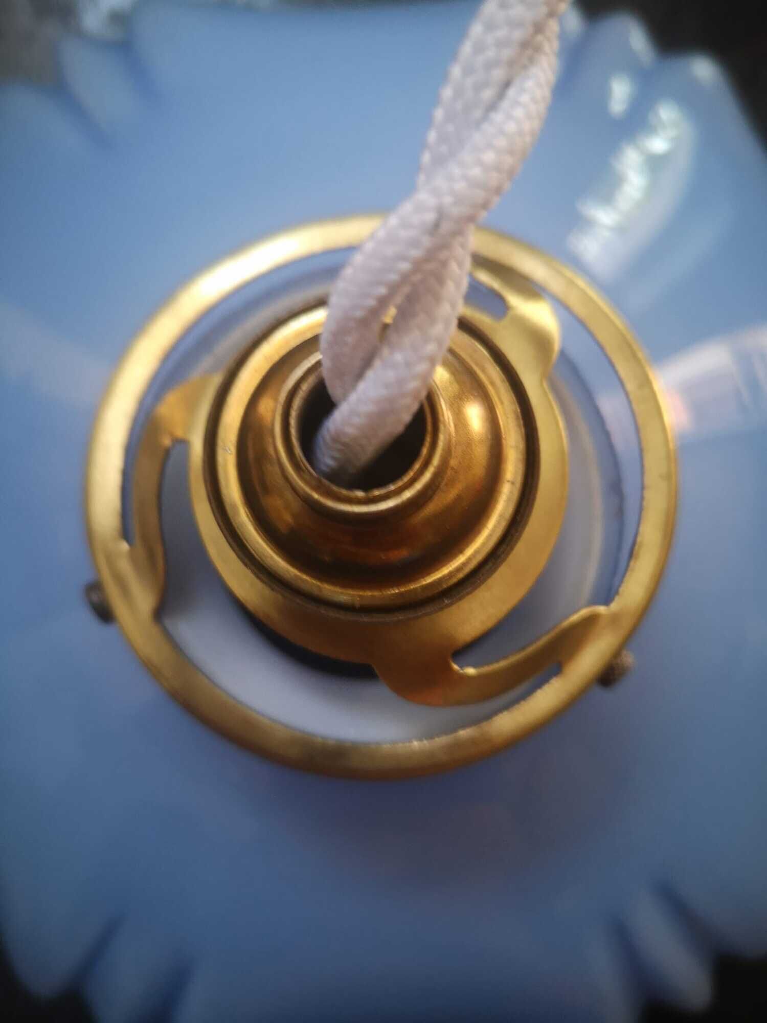 Hanging lamp ballad opaline blue art deco 1930 unusual shape ø 23.5