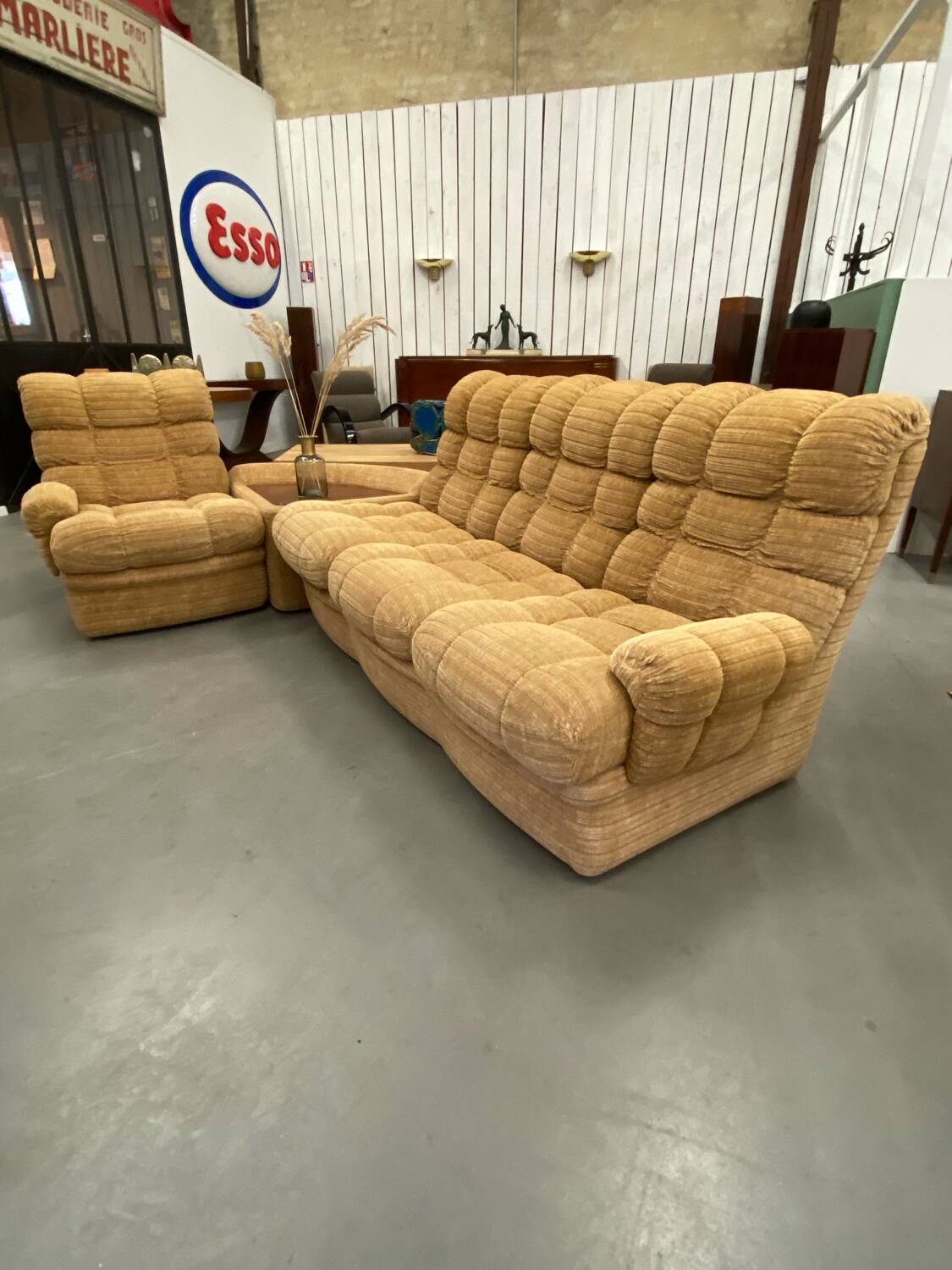 Salon modulable vintage en tissu