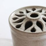 Glazed stoneware vase signed – Art ceramic flower holder