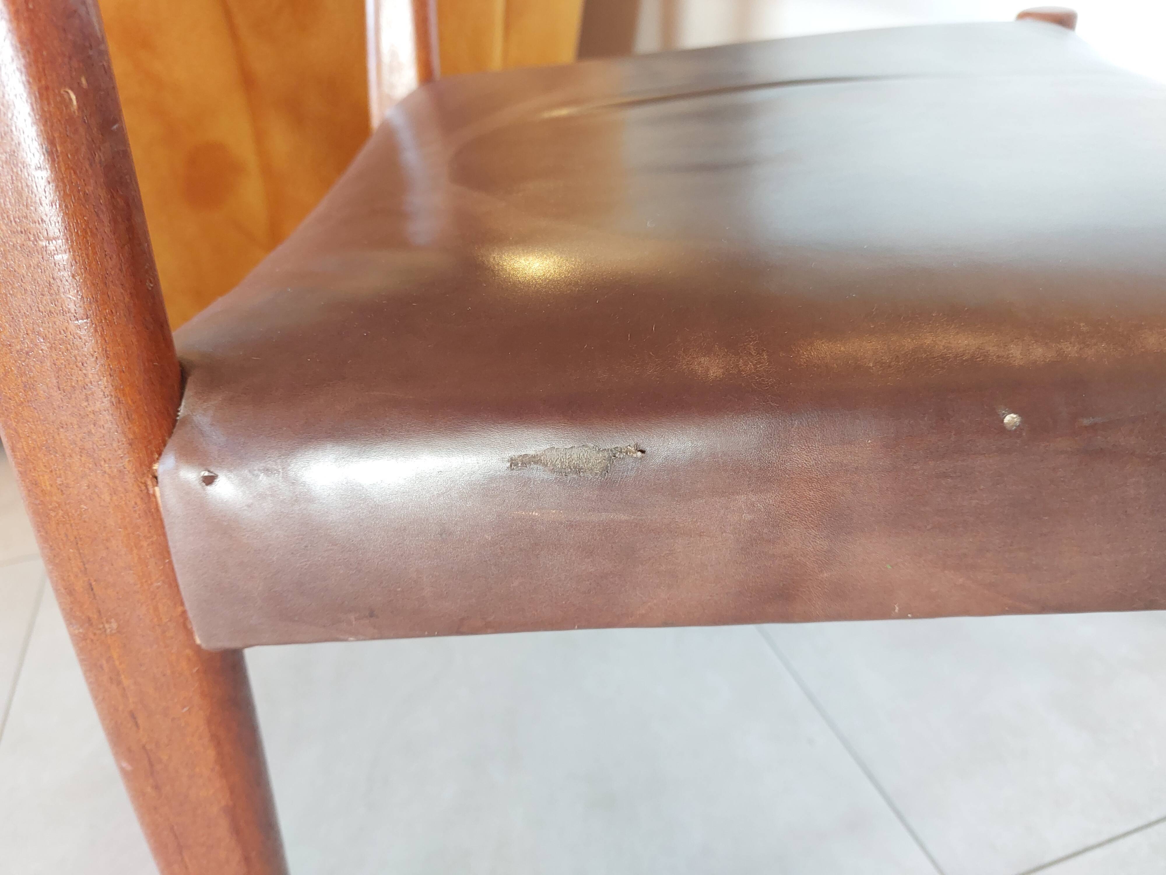 2 Fristho Franeker chairs, Scandinavian, teak and leather.