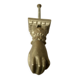 Solid bronze door knocker, hand shape, 19th century
