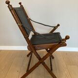 Leather folding armchair