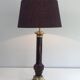 Attributable to Cristal & Bronze Paris. Important lamp in red crystal and chiselled bronze.