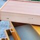 Vintage chest of drawers from the 60s in blond oak 4 drawers conical feet