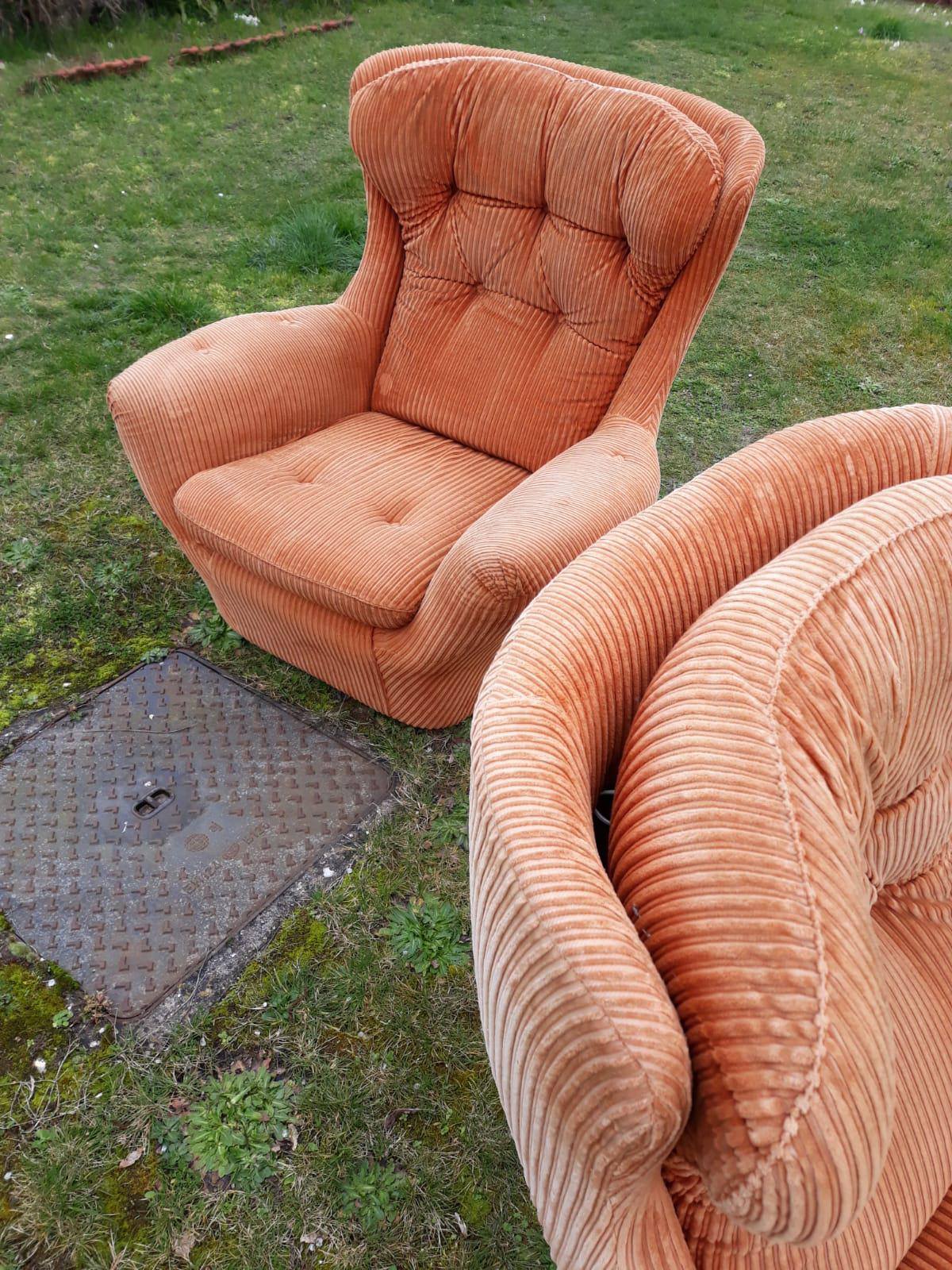 Pair of Steiner velvet armchairs