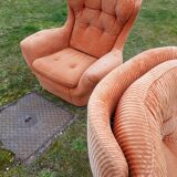 Pair of Steiner velvet armchairs