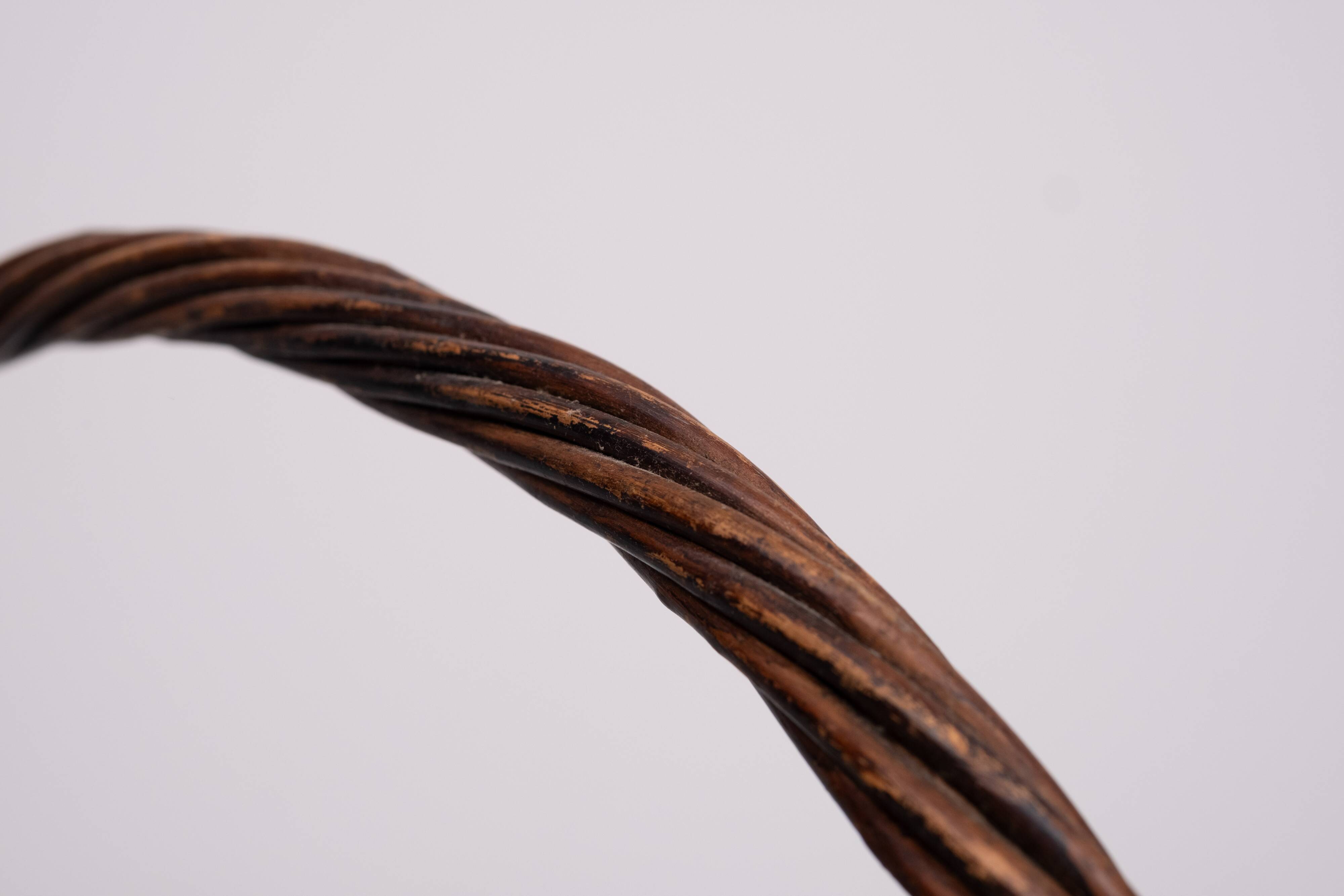 Vintage Rattan magazine holder 1960s Holland