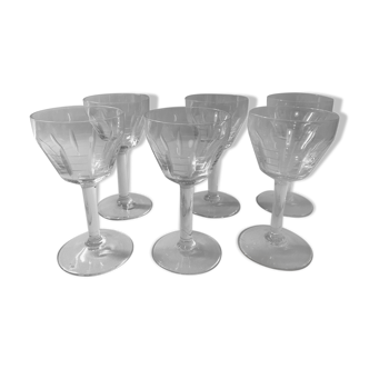 6 engraved glasses (glass)