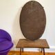 XXth oval mirror, gilded wood trumeau, beveled ice, vintage medallion mirror