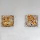 1970s Pair of “Diamante” Murano Glass Wall Sconces by Mazzega