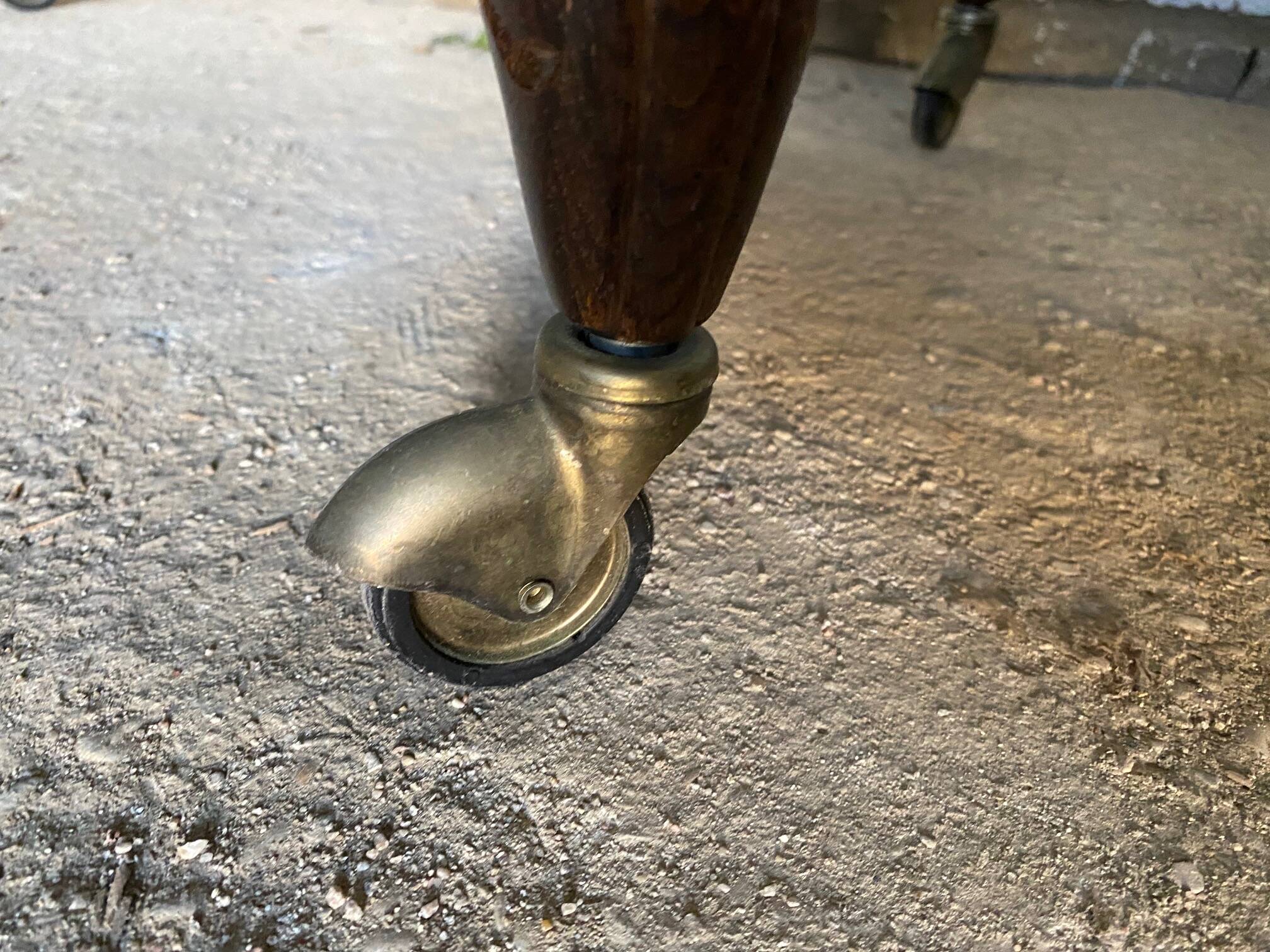 Bar trolley 1 rustic drawer on wheels 1970