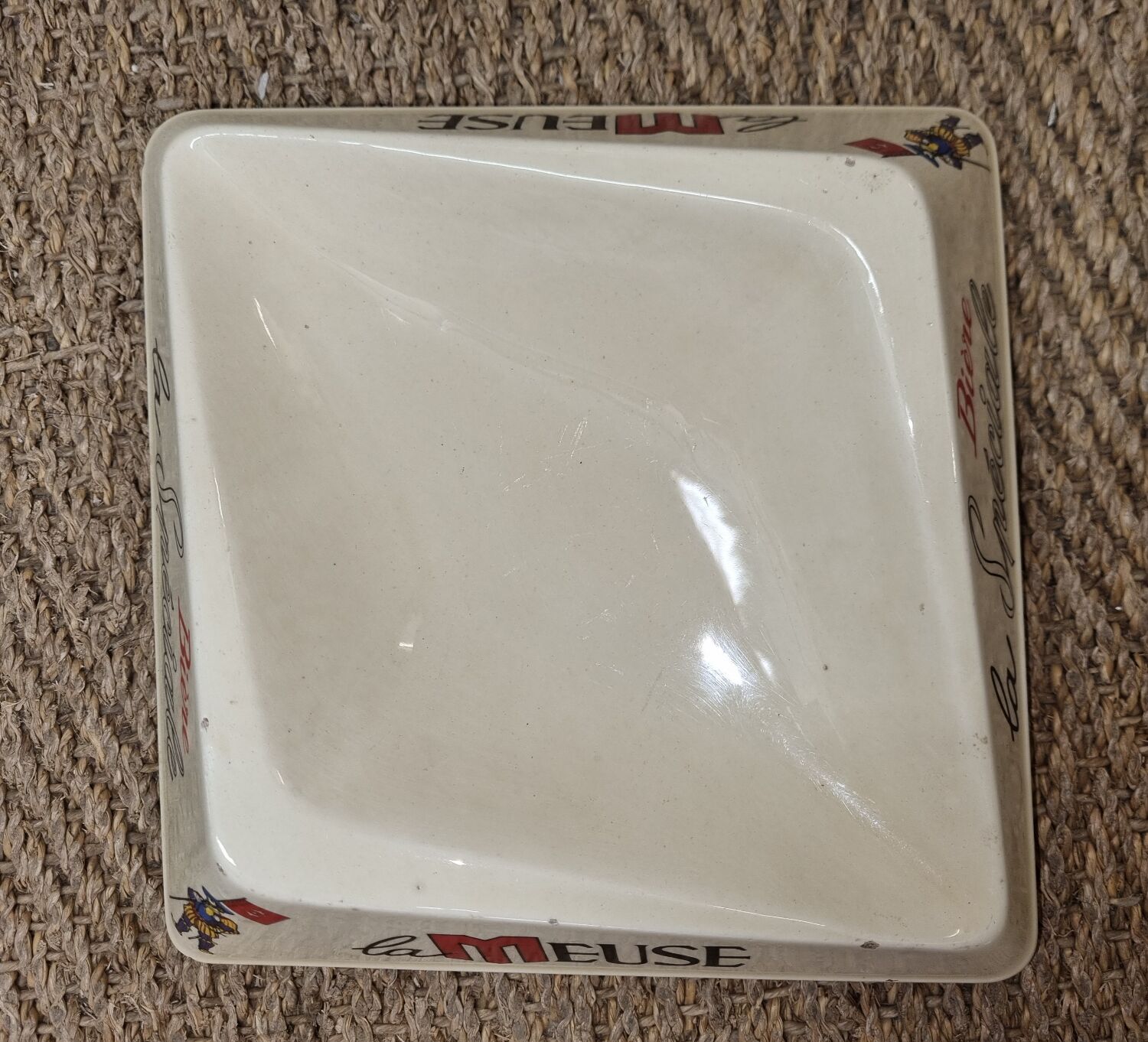 Ashtray La Meuse beer, ceramic from 1970