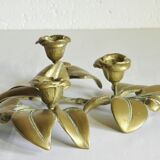 Chandelier "camelia" in brass 70s