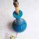 Pied de lampe en céramique bleue