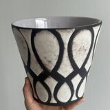 Cache-pot motifs abstraits noirs