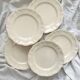 5 Sarreguemines ivory scalloped earthenware dinner plates