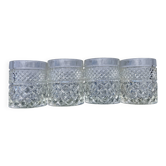 Suite de 4 verres vintage années 60-70 en verre moulé