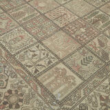 Handmade oriental 1980s 303 cm x 368 cm beige wool carpet