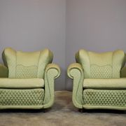 Fan-shaped armchairs set of 2