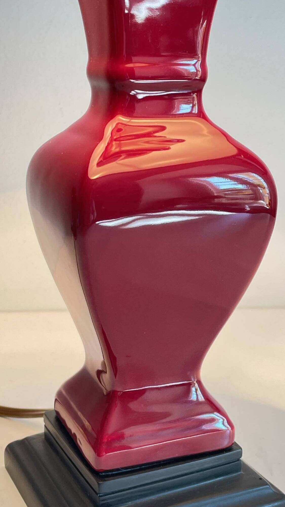 VINTAGE Chic Ceramic and Velvet LAMP
