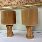 Pair of wicker lamps