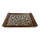 Vintage wooden tray with psychedelic Art Deco patterns.