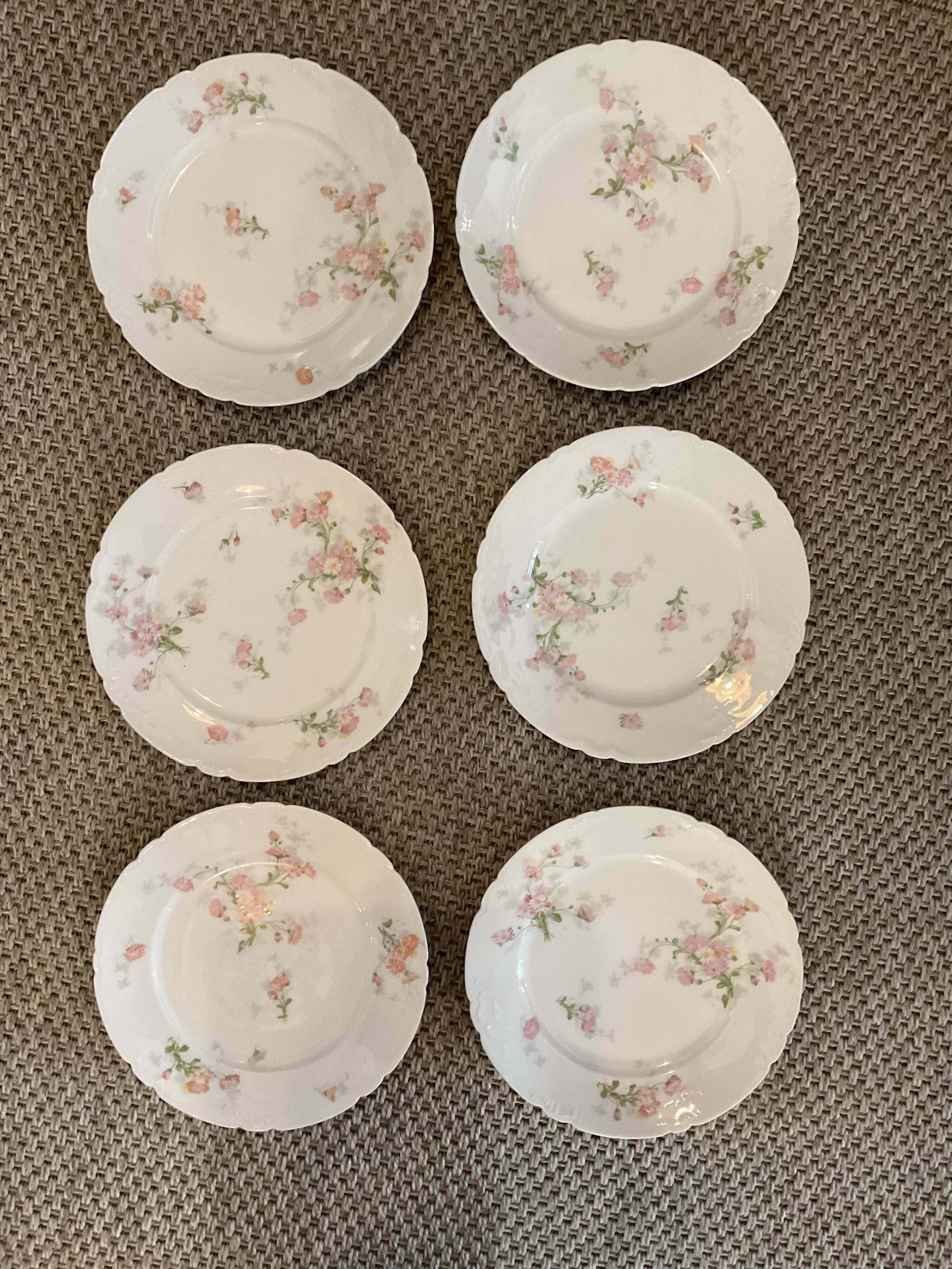 6 Flat plates diameter 22 cm .porcelain