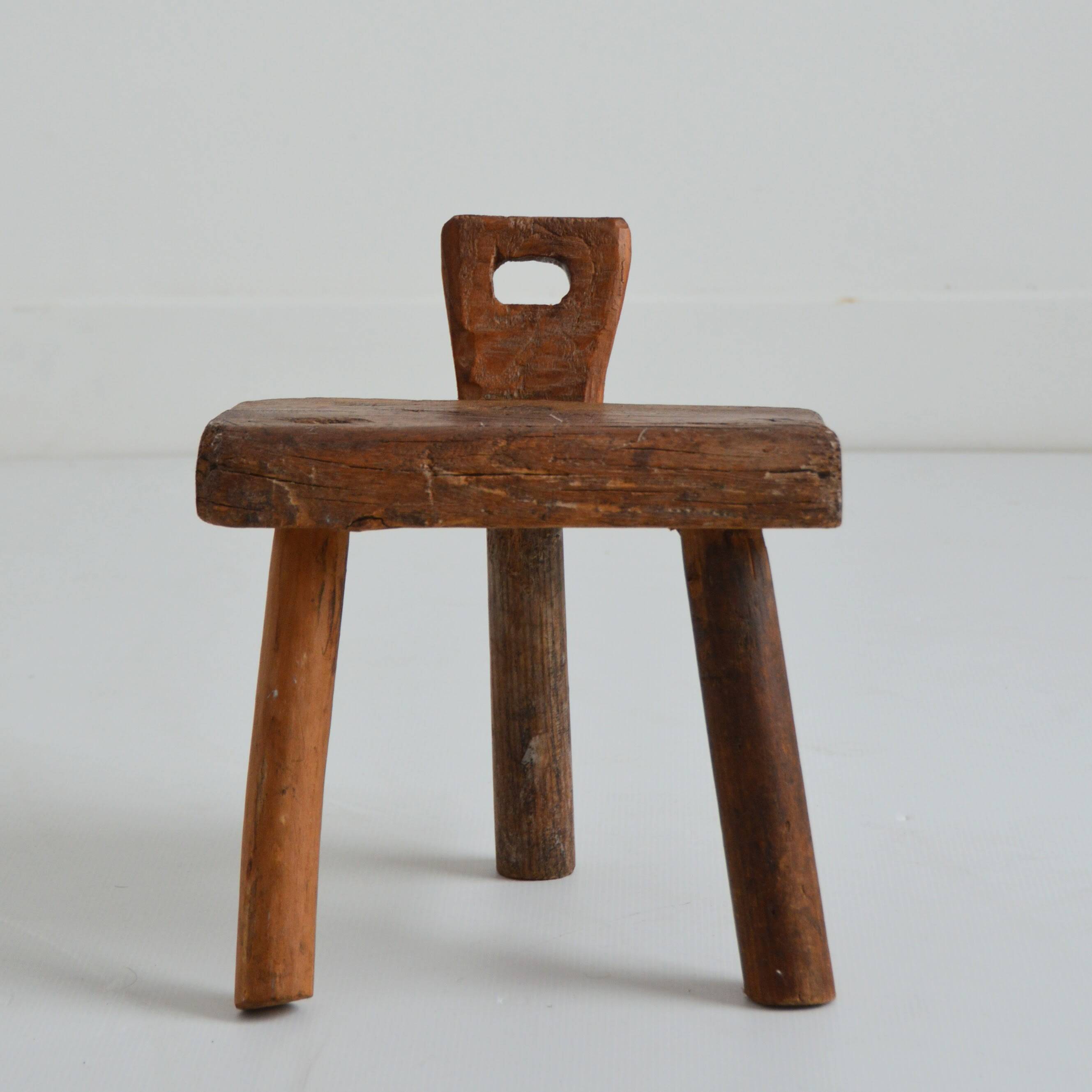 Antique 19th century Brutalist milking stool
