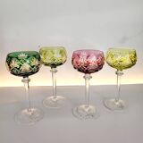 Box of 4 Val Saint Lambert "Berncastel" no. 204 Roemer glass – Belgium 1905