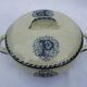 Ancienne soupière légumier faïence kg lunéville - monogramme p et décor rinceaux