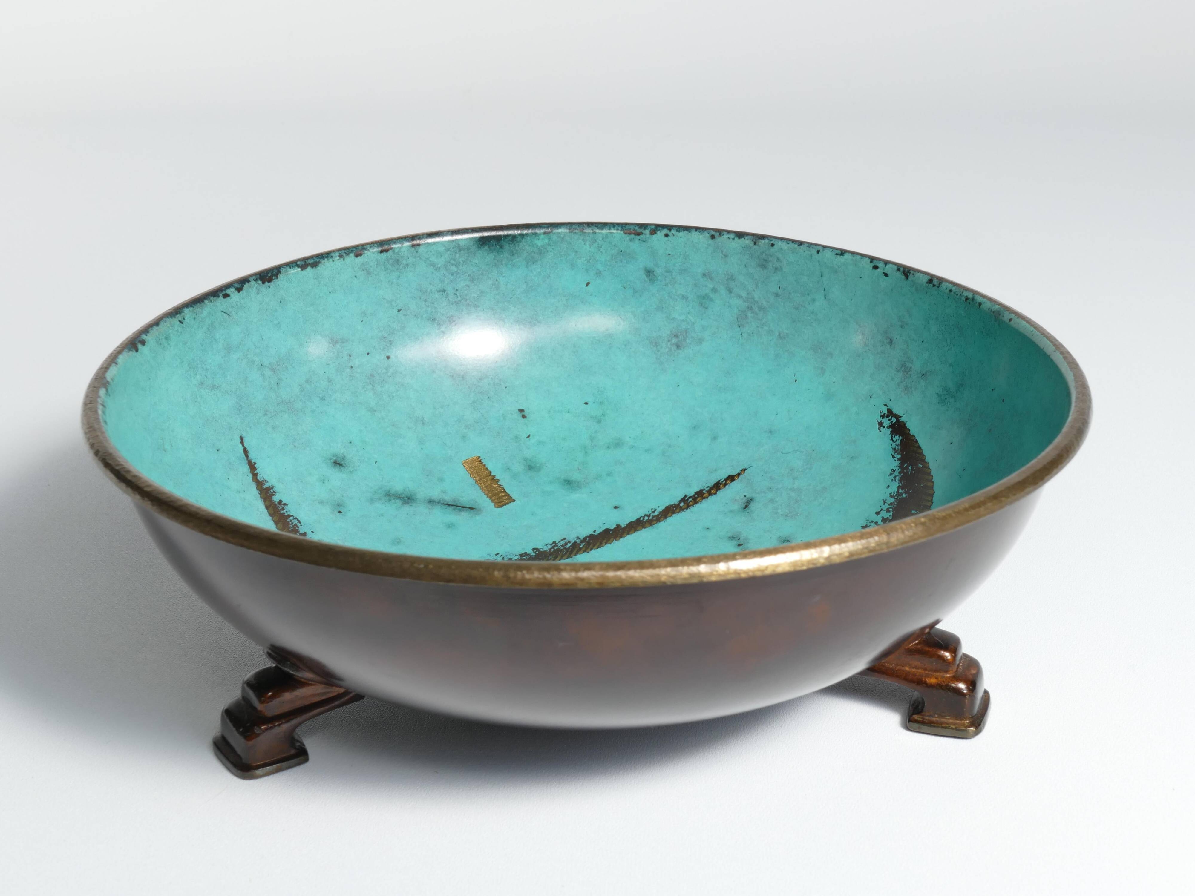 Art Deco Dinanderie Ikora Bowl by WMF, Germany