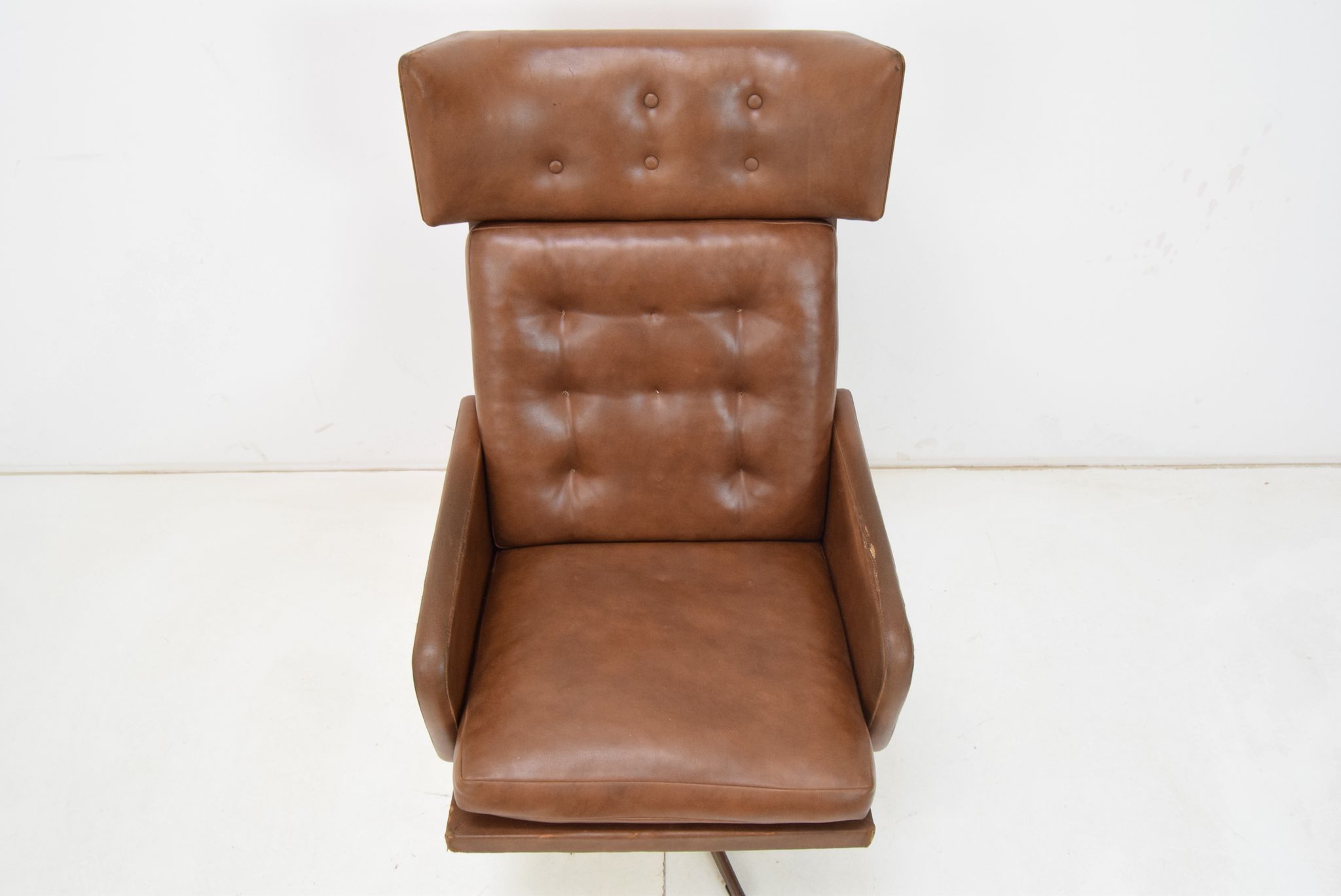 Mid-century leatherette rotatable armchair,1960's.